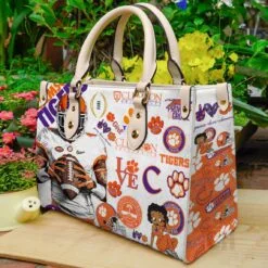 Clemson Tigers Leather Handbag