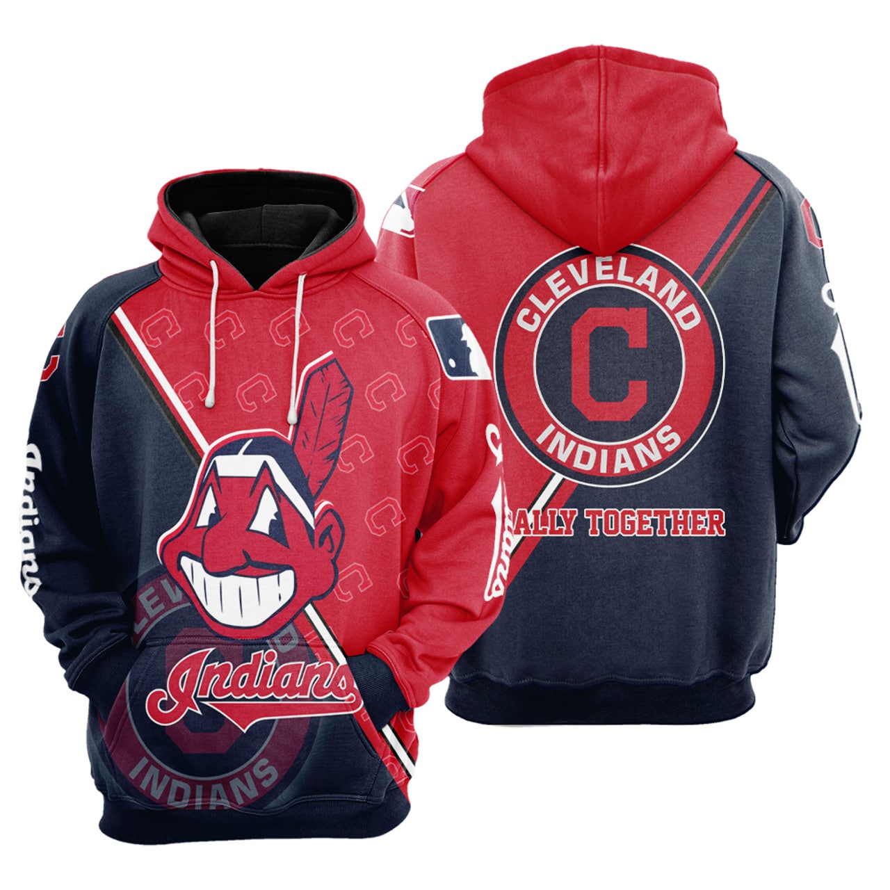 Cleveland Indians 1 Hoodie Zip Hoodie 3D 1 Cleveland Indians 1 Hoodie Zip Hoodie 3D