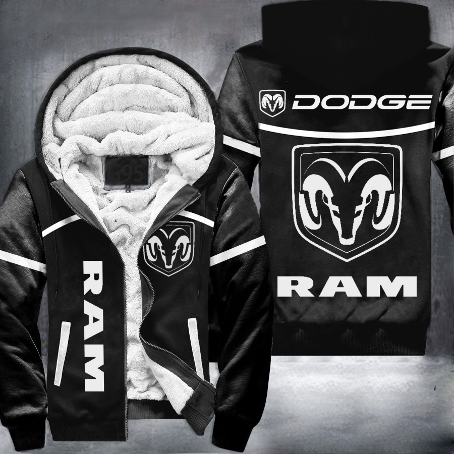 Dodge Ram Fleece Jacket 3D Black 1 Dodge Ram Fleece Jacket 3D Black