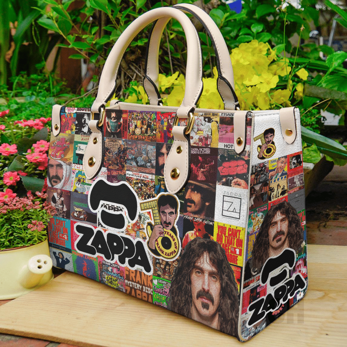 Frank Zappa Lover Leather Handbag 1 Frank Zappa Lover Leather Handbag