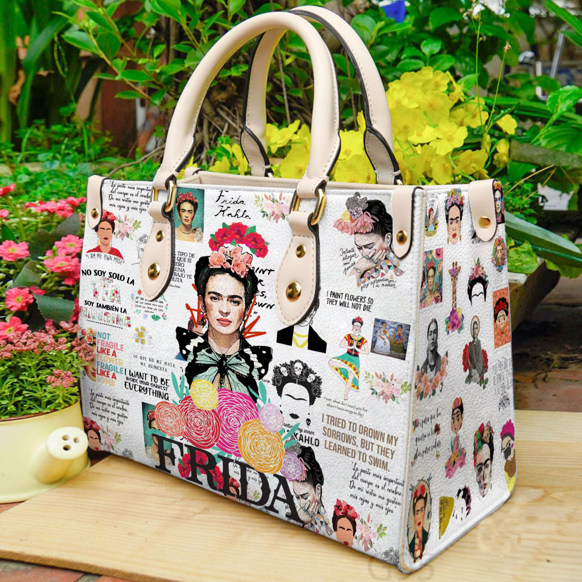Frida Kahlo Lover Leather Handbag 1 Frida Kahlo Lover Leather Handbag