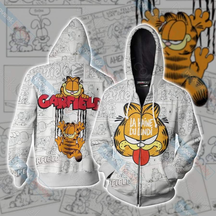 Garfield Hoodie Zip Hoodie 3D 1 Garfield Hoodie Zip Hoodie 3D