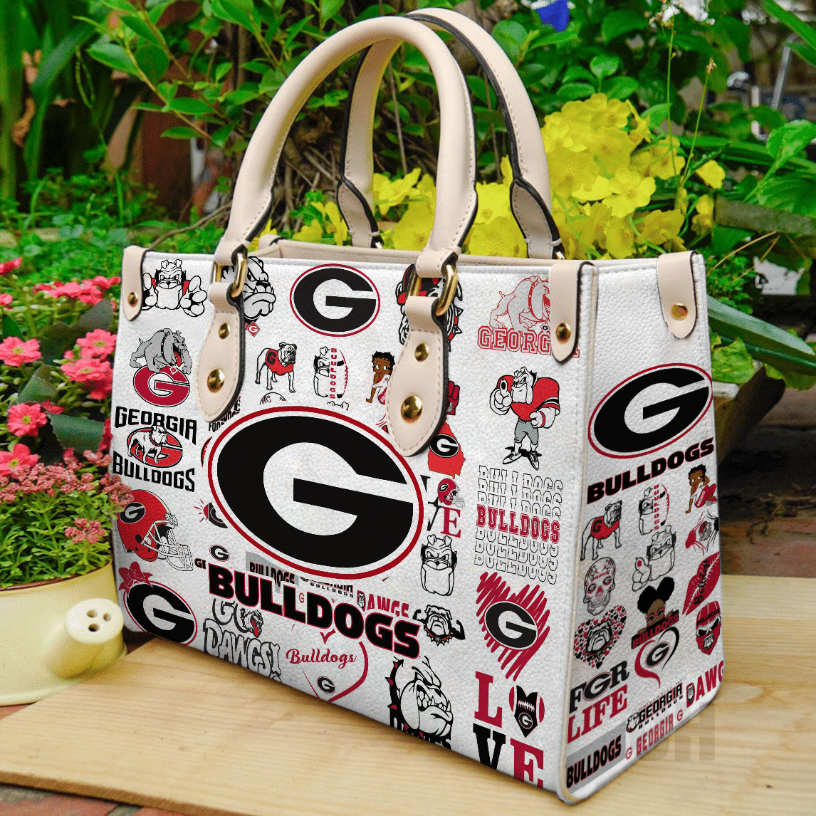 Georgia Bulldogs Lover Leather Handbag 1 Georgia Bulldogs Lover Leather Handbag