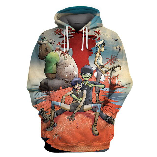 Gorillaz Hoodie Zip Hoodie 3D 1 Gorillaz Hoodie Zip Hoodie 3D
