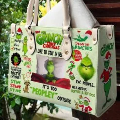 Grinch Lover Leather Handbag