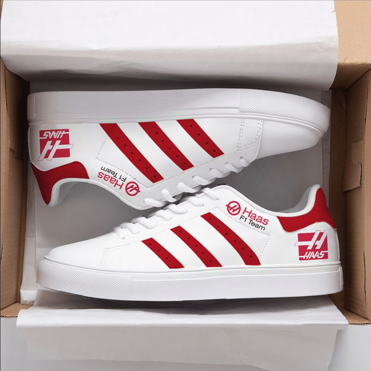 Haas Red Lover F1 Stan Smith Shoes 1 Haas Red Lover F1 Stan Smith Shoes