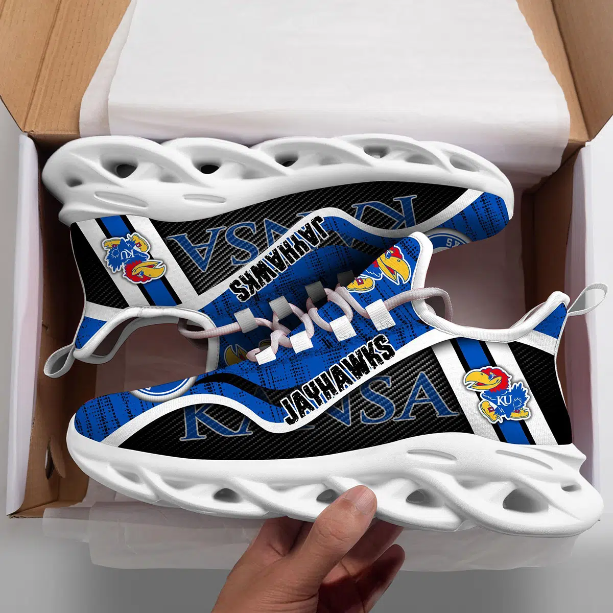 Kansas Jayhawks Max Soul Shoes 01 1 Kansas Jayhawks Max Soul Shoes 01