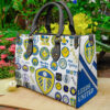 Leeds United FC Black Leather Handbag