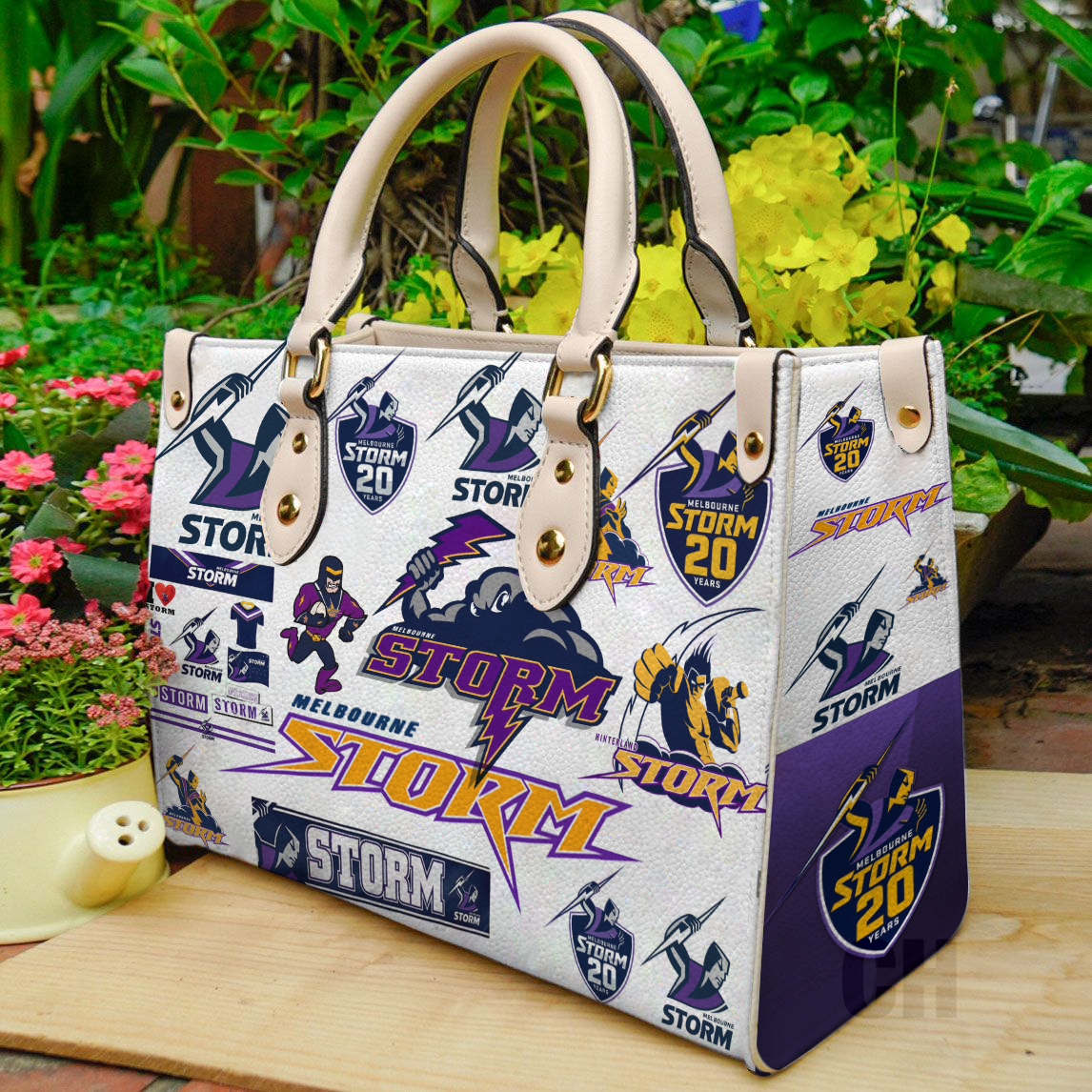 Melbourne Storm Leather Handbag 1 Melbourne Storm Leather Handbag