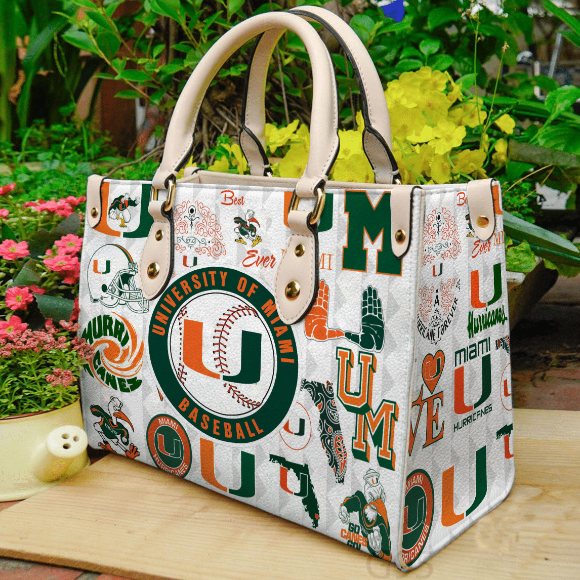 Miami Hurricanes I0 Leather Handbag 1 Miami Hurricanes I0 Leather Handbag