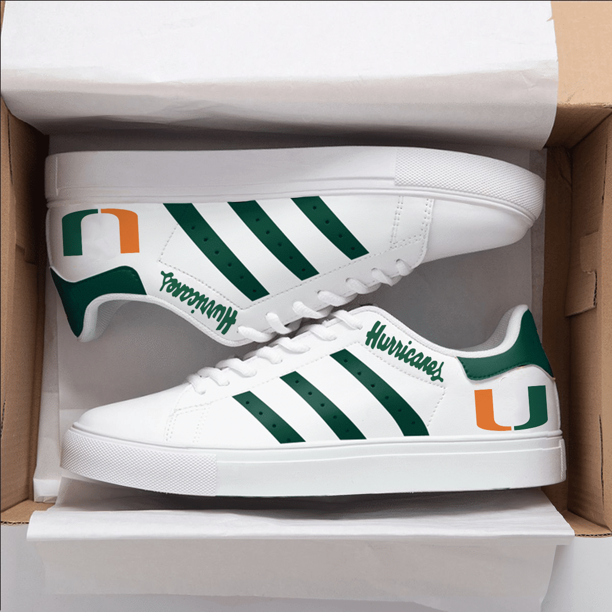 Miami Hurricanes Stan Smith Shoes 1 Miami Hurricanes Stan Smith Shoes