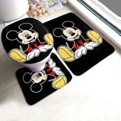 Mickey Mouse, Bath Mat Set Bathroom Shower Curtain