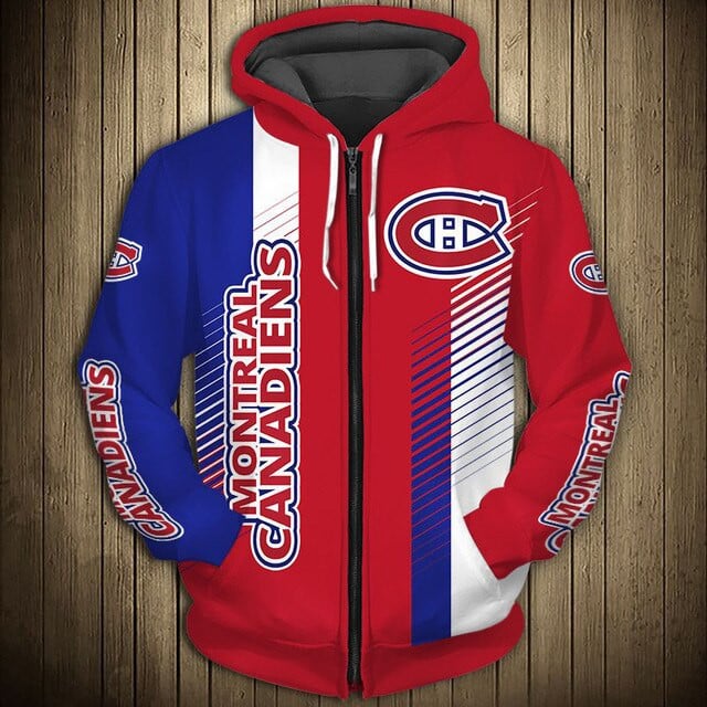 Montreal Canadiens 3 Hoodie Zip Hoodie 3D 1 Montreal Canadiens 3 Hoodie Zip Hoodie 3D