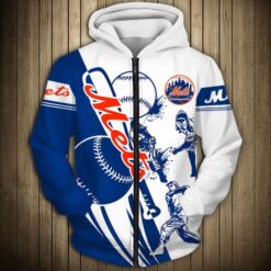 New York Mets Hoodie Zip Hoodie 3D