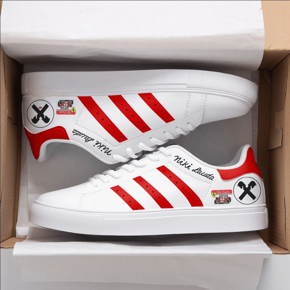 Niki Lauda Red Stan Smith Shoes 1 Niki Lauda Red Stan Smith Shoes