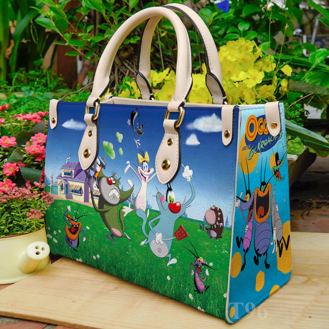 Oggy And The Cockroaches Leather Handbag 1 Oggy And The Cockroaches Leather Handbag