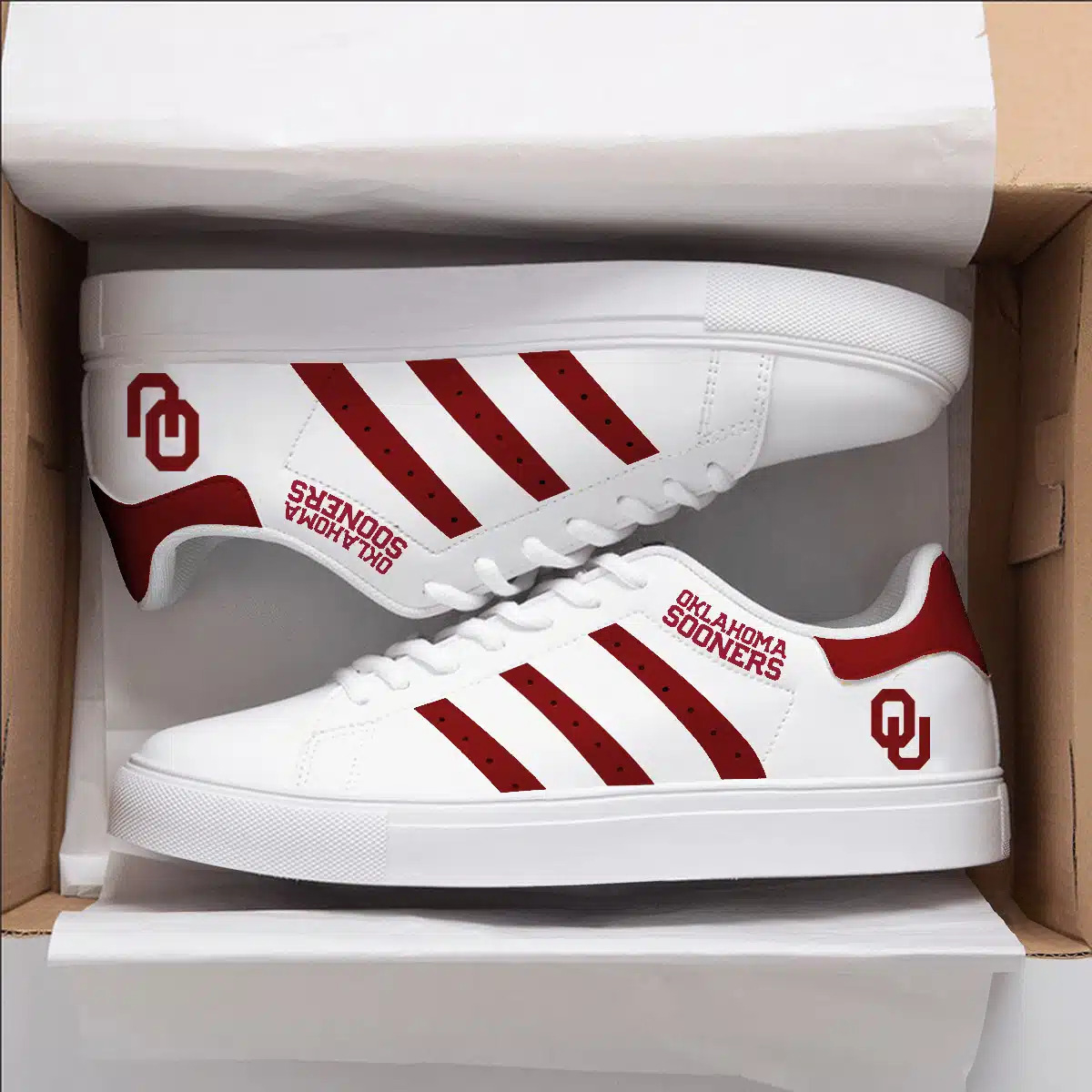 Oklahoma Sooners Stan Smith Shoes 1 Oklahoma Sooners Stan Smith Shoes