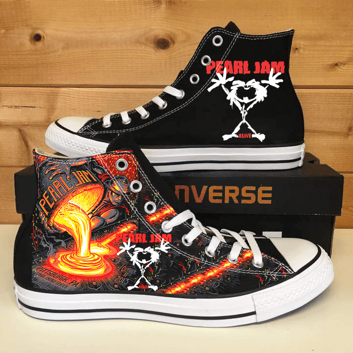 Pearl Jam Band High Top Shoes 1 Pearl Jam Band High Top Shoes