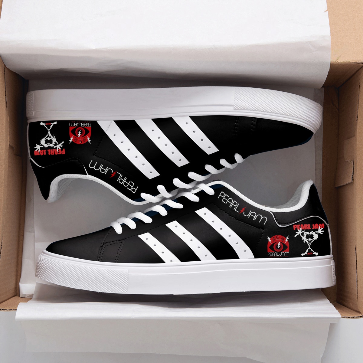 Pearl Jam Black Lover Stan Smith Shoes 1 Pearl Jam Black Lover Stan Smith Shoes