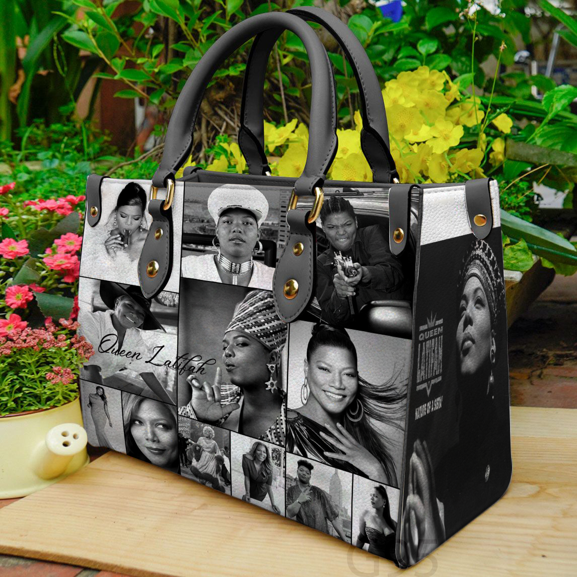 Queen Latifah Black Leather Handbag 1 Queen Latifah Black Leather Handbag