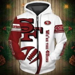 San Francisco 49ERS Hoodie Zip Hoodie 3D