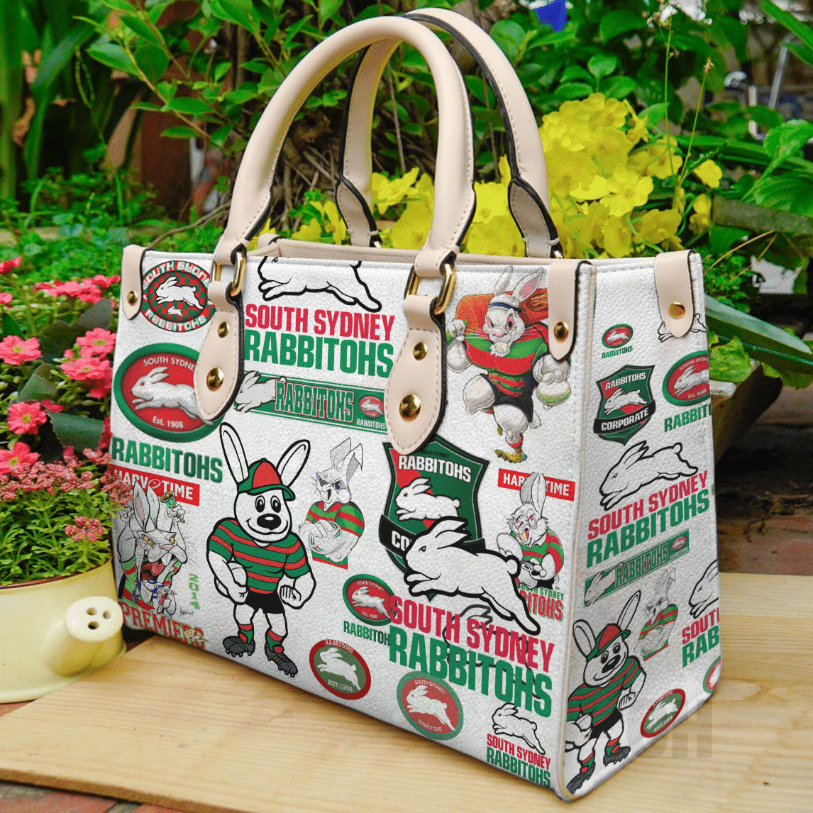 South Sydney Rabbitohs Leather Handbag 1 South Sydney Rabbitohs Leather Handbag