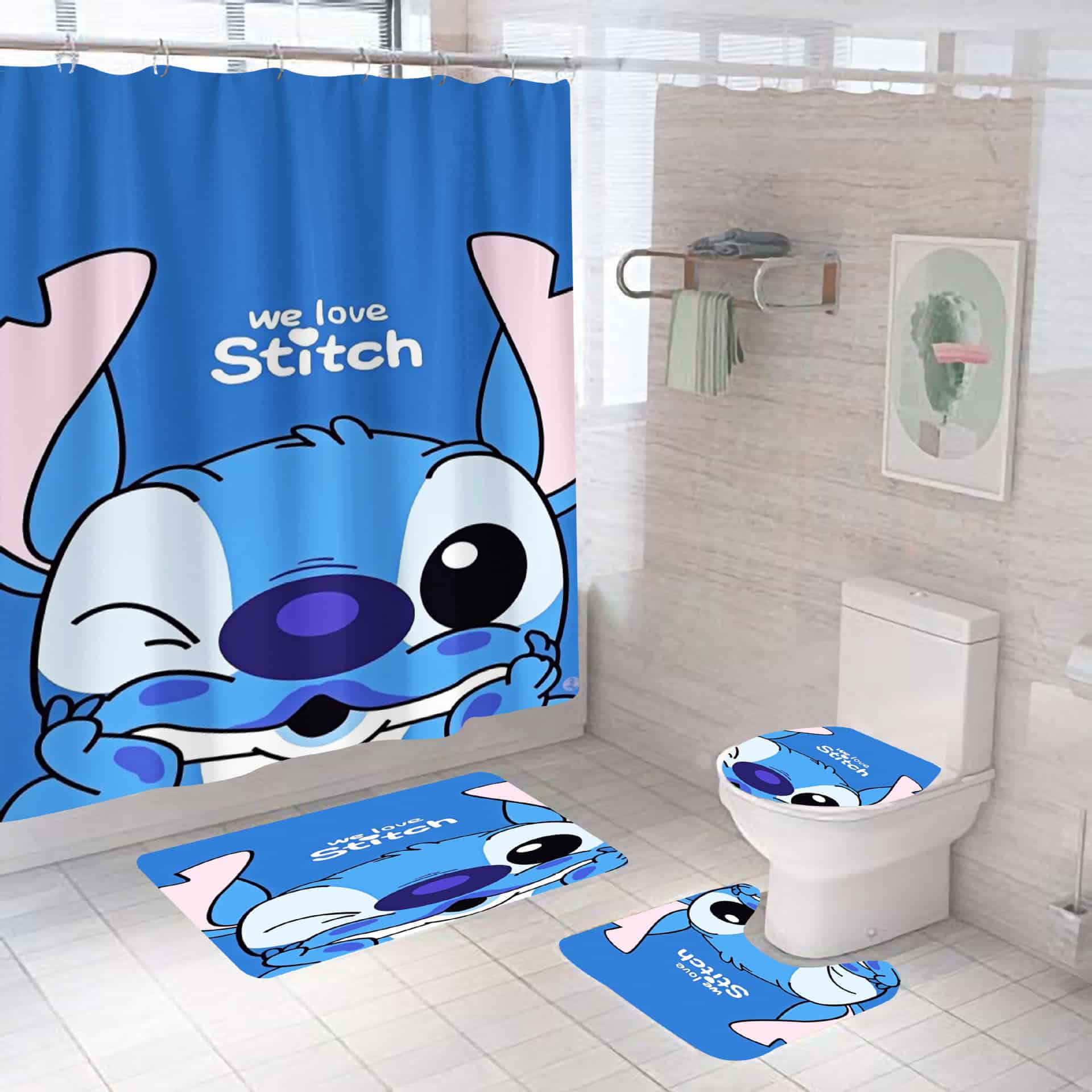 Stitch Bathroom Shower Curtain 1 Stitch Bathroom Shower Curtain