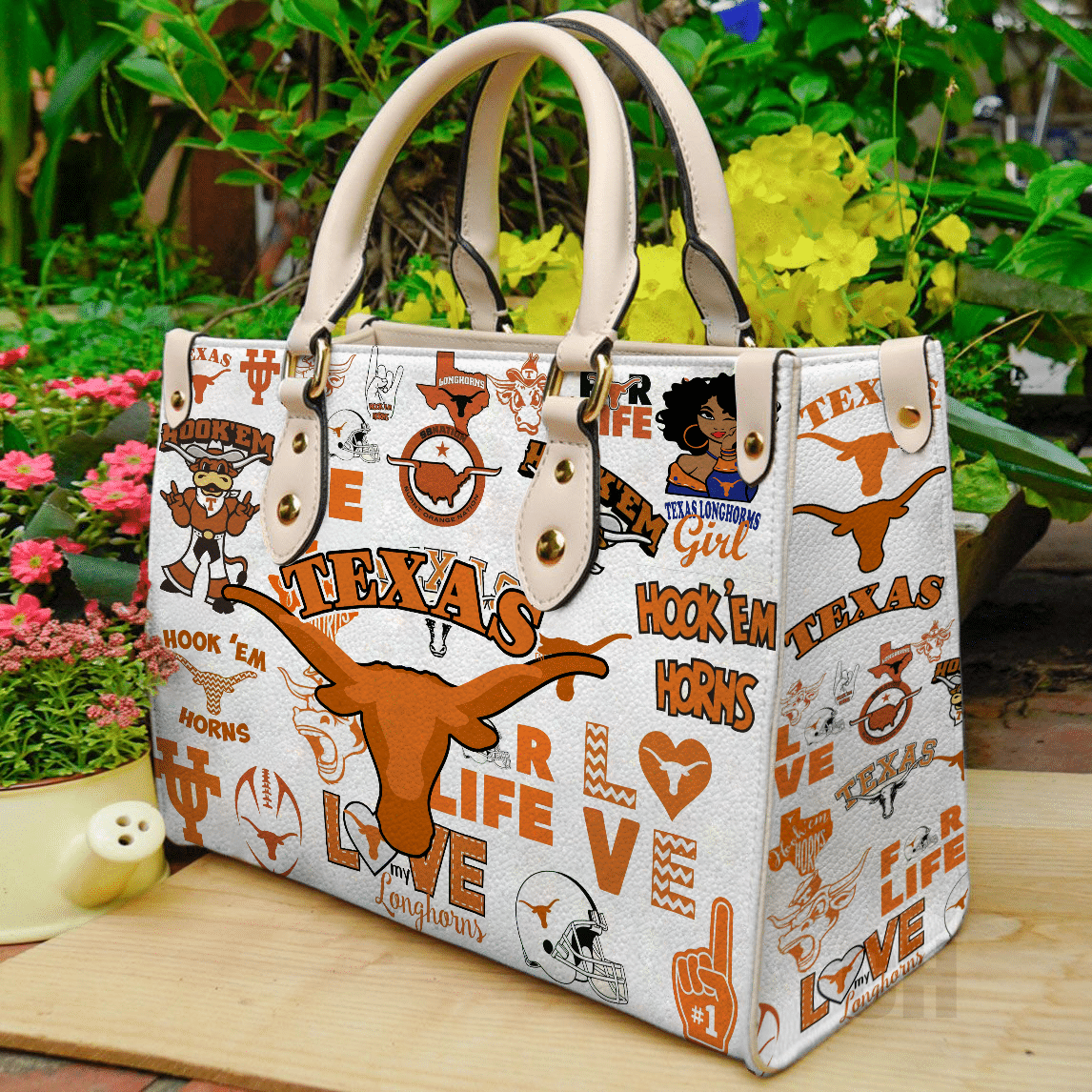 Texas Longhorns Leather Handbag 1 Texas Longhorns Leather Handbag