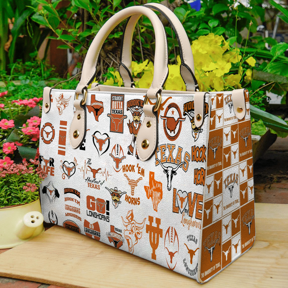 Texas Longhorns Leather Handbag 1 Texas Longhorns Leather Handbag