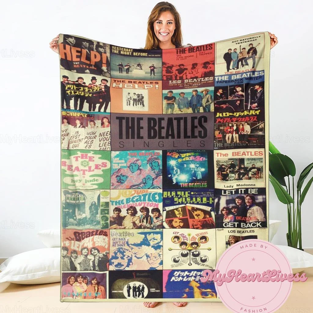 The Beatles Rock Band A4 Music Lover Blanket 1 The Beatles Rock Band A4 Music Lover Blanket