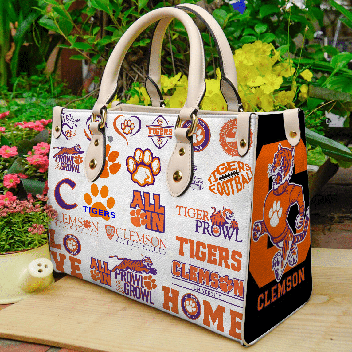 The Ultimate Clemson Tiger 1 Lover Leather Handbag 1 The Ultimate Clemson Tiger 1 Lover Leather Handbag