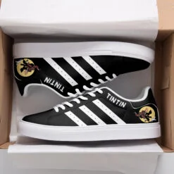 Tintin Black Stan Smith Shoes