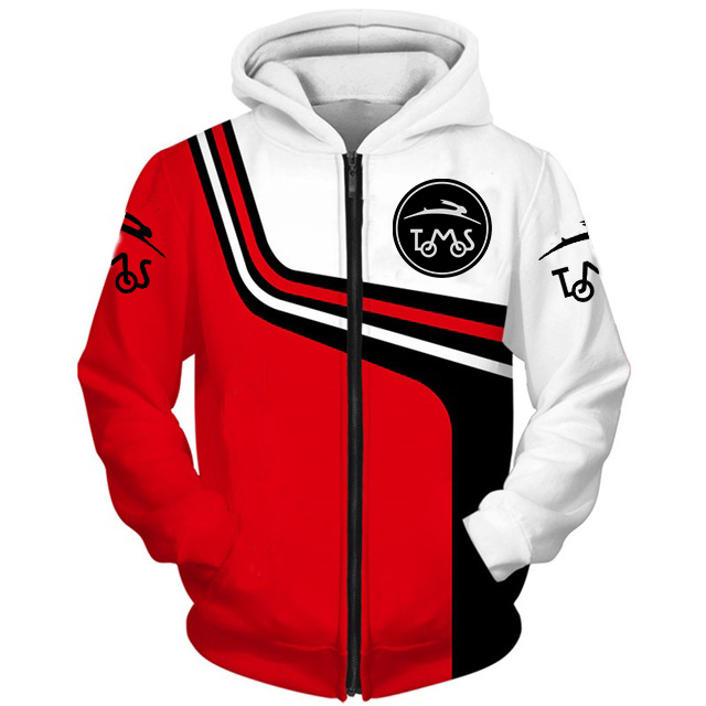 Tomos Red Hoodie Zip 1 Tomos Red Hoodie Zip