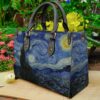 Vincent Van Gogh Black Leather Handbag