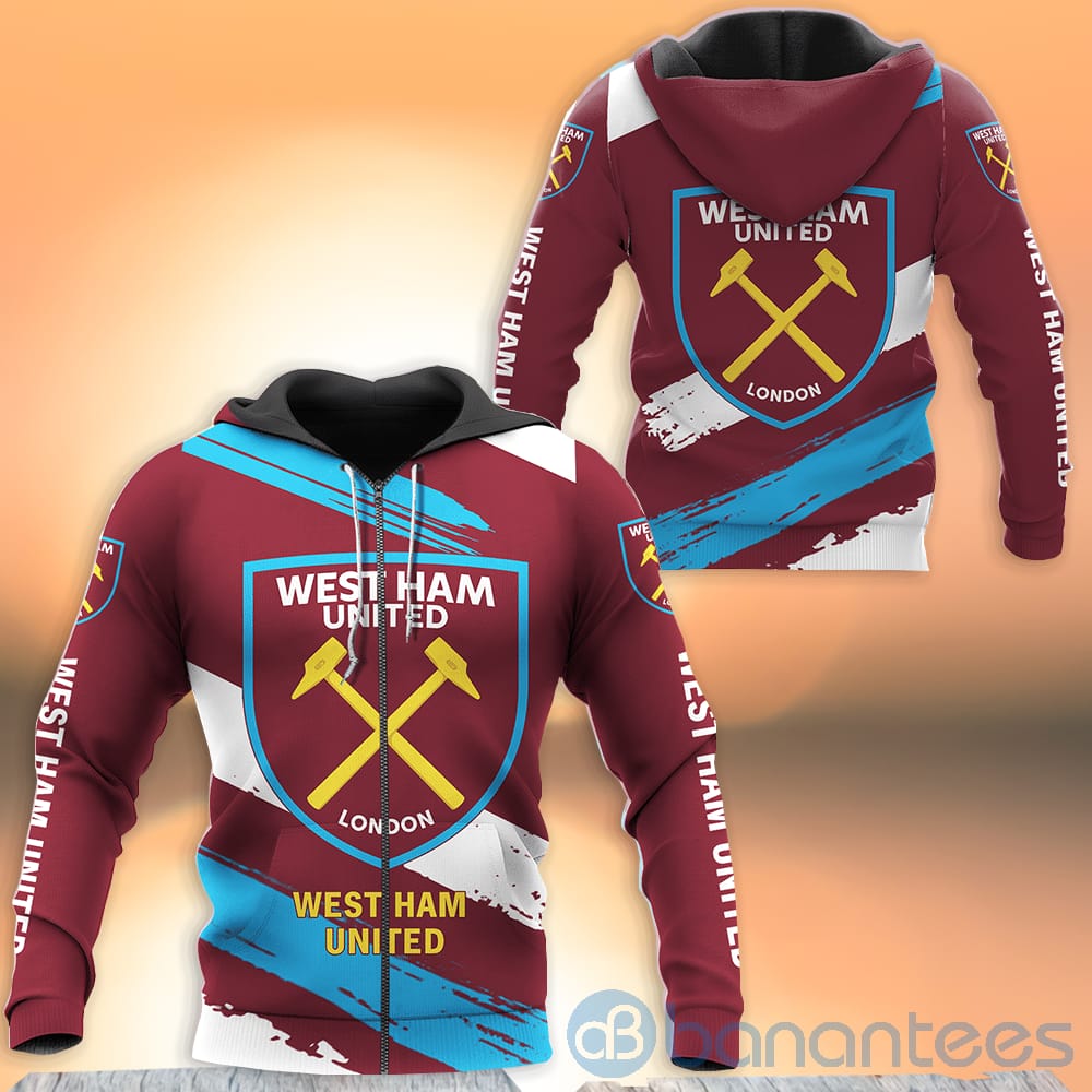 West Ham United Hoodie Zip Hoodie 3D 1 West Ham United Hoodie Zip Hoodie 3D
